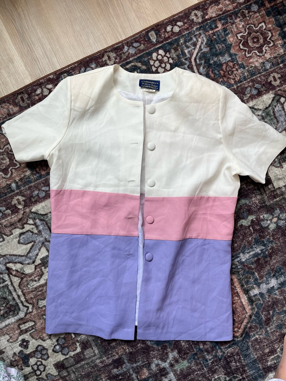 Women’s Vintage Willow Ridge Lavender Colorblock Button-Front Jacket XL